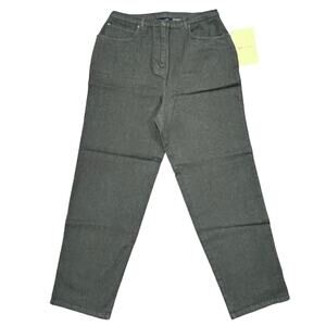 QVC Denim & Co NWT Army Green‎ Jeans size 14 Straight Leg Stretch